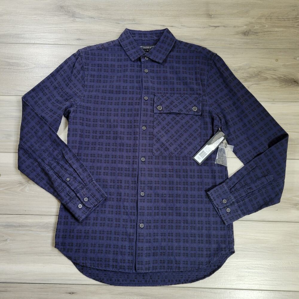 Marc By Marc Jacobs Shirt Men's Small Ink Blue Button Up Long Sleeve Cotton New